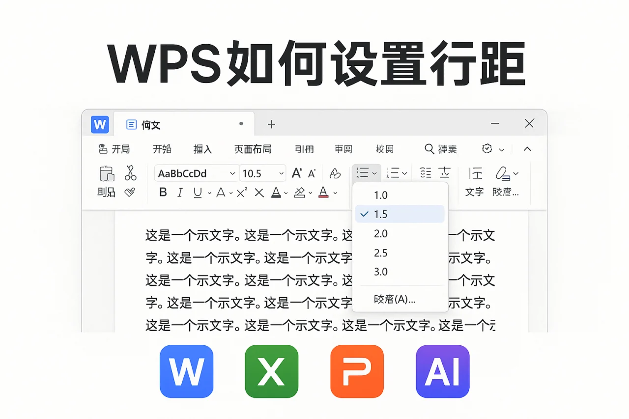 WPS如何设置行距