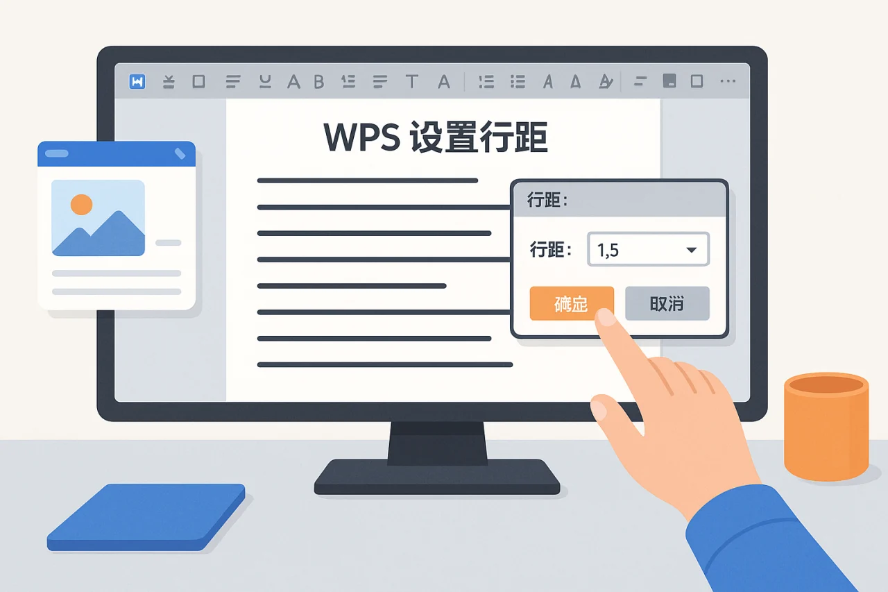 WPS设置行距