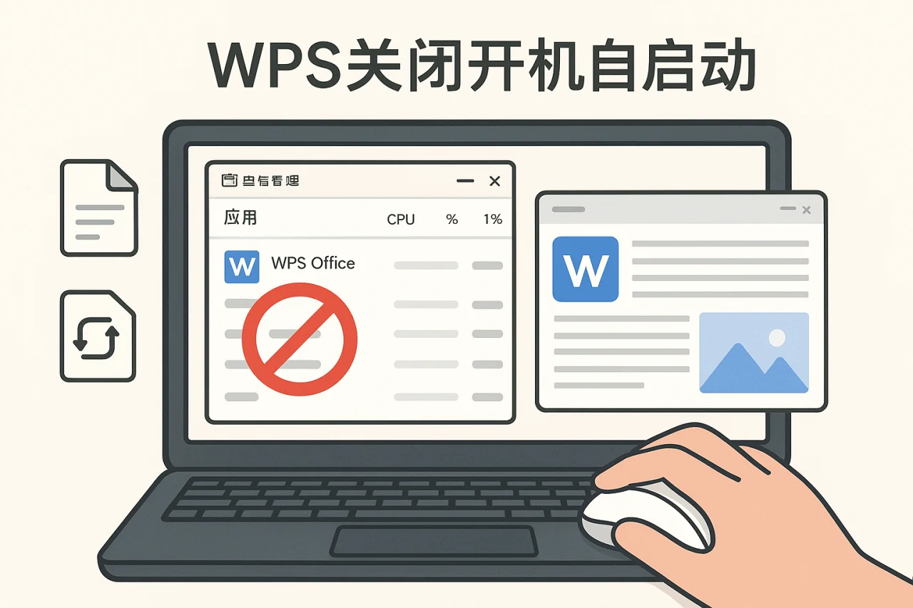 WPS关闭开机自启动