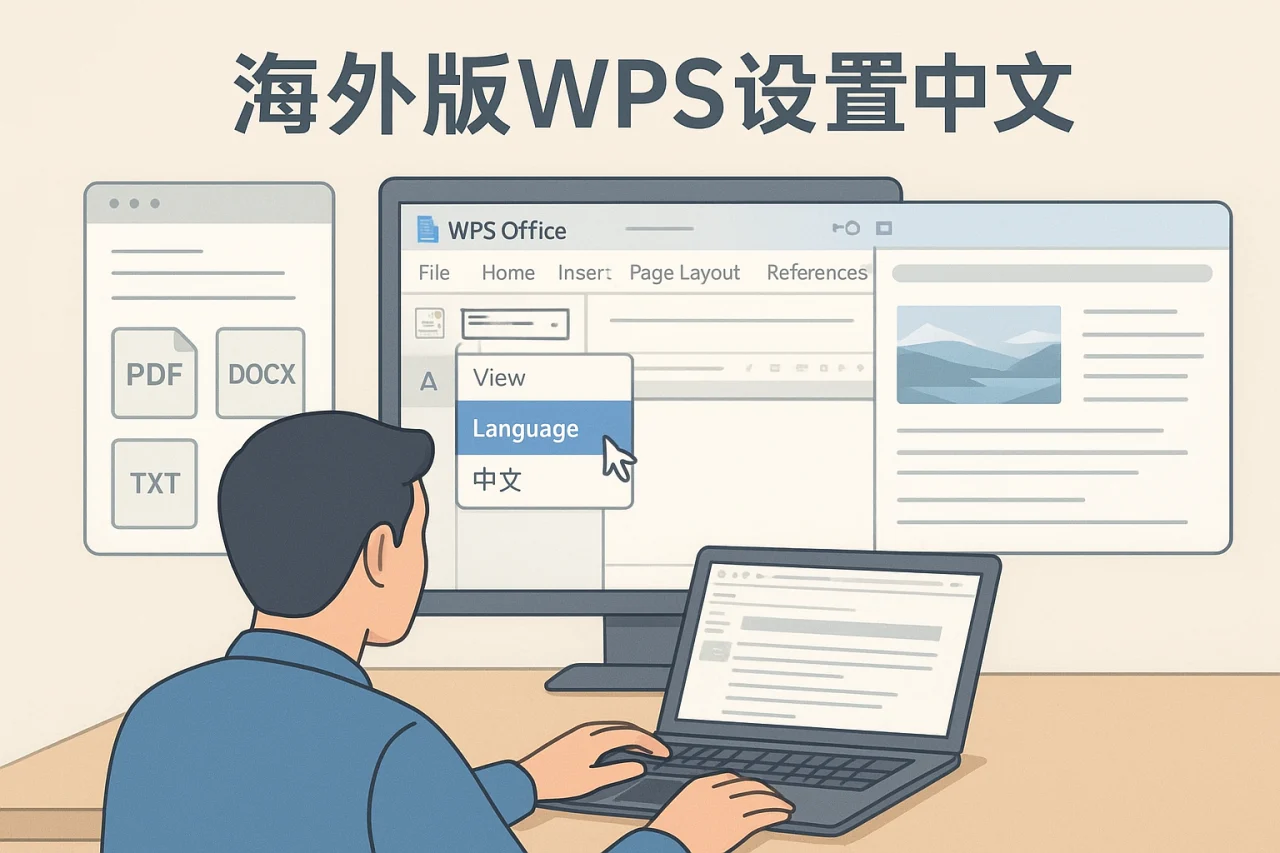 海外版WPS设置中文
