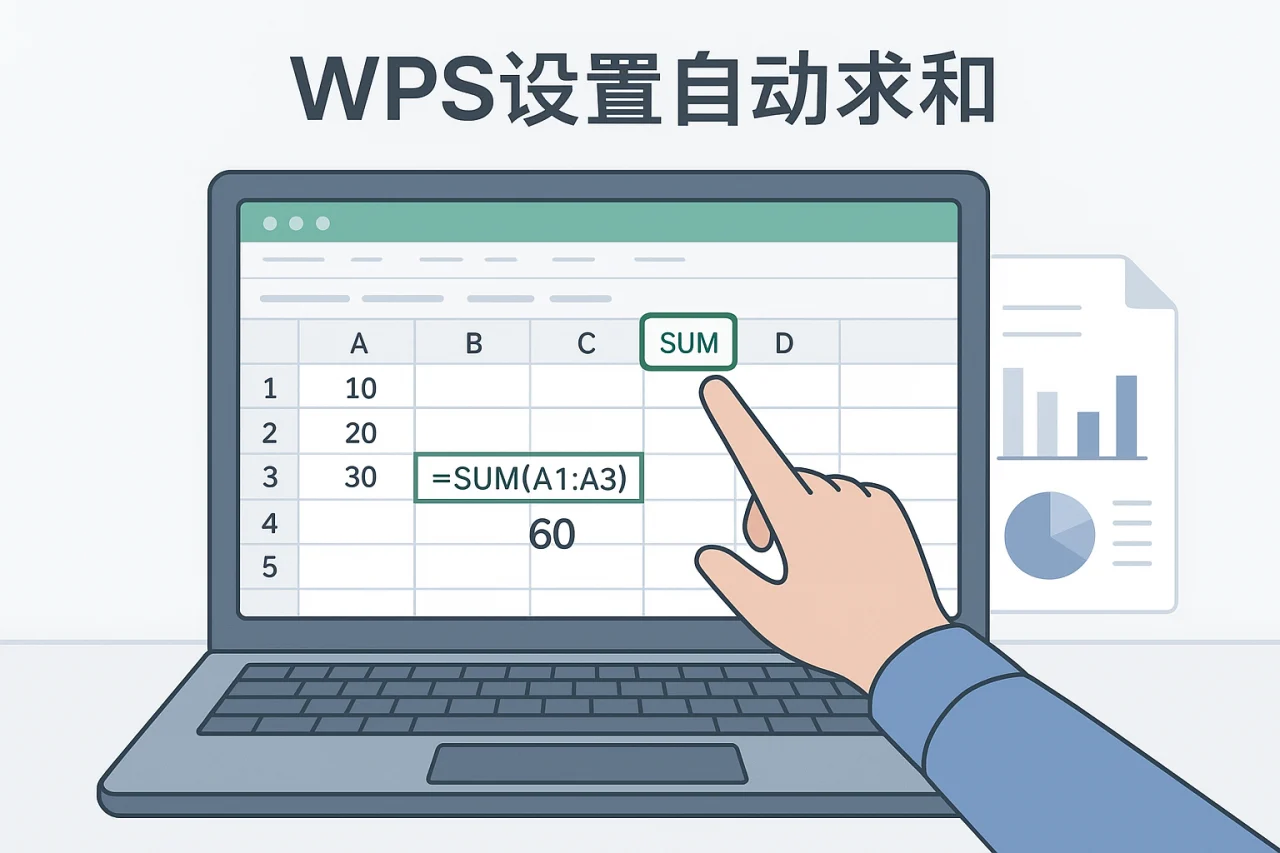 WPS设置自动求和