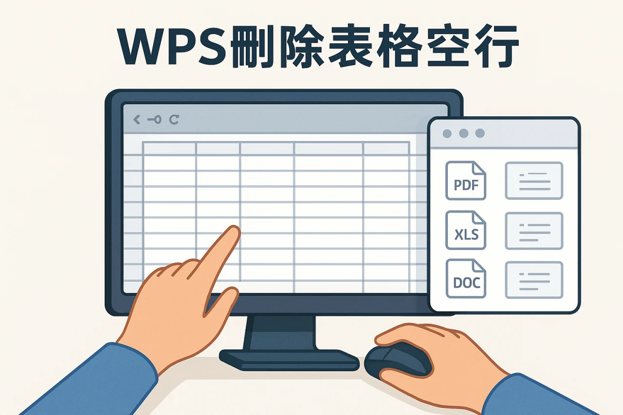 WPS删除表格空行