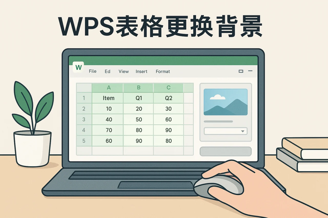 WPS表格更换背景