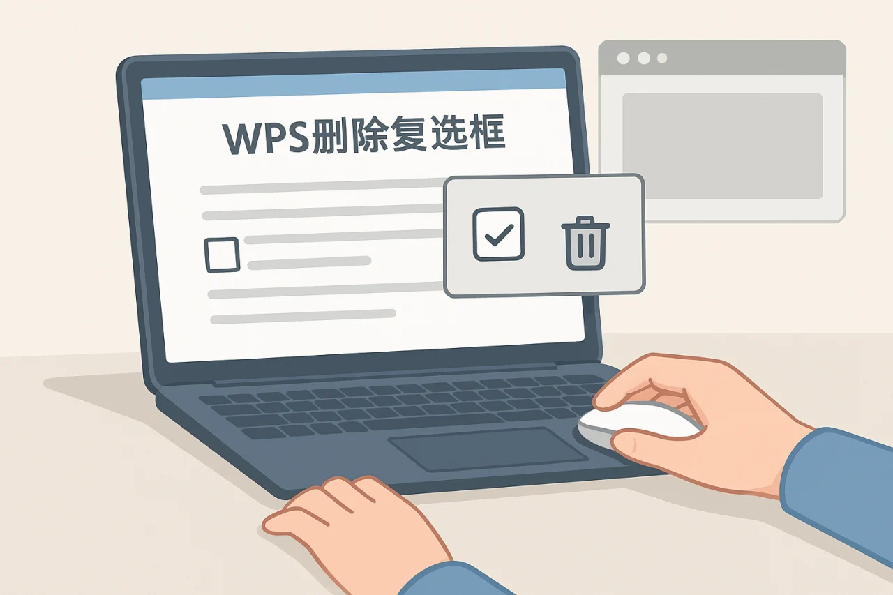 WPS删除复选框