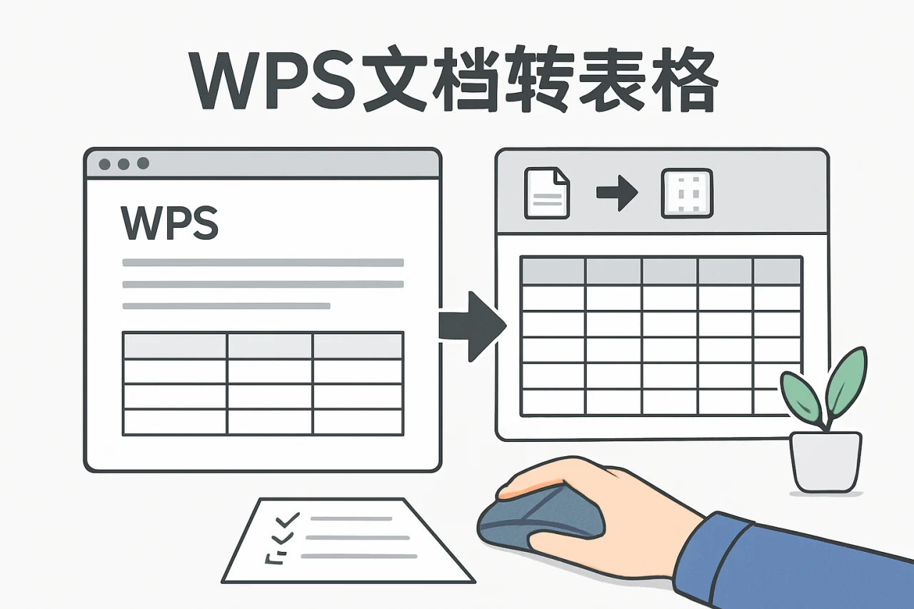 WPS文档转表格