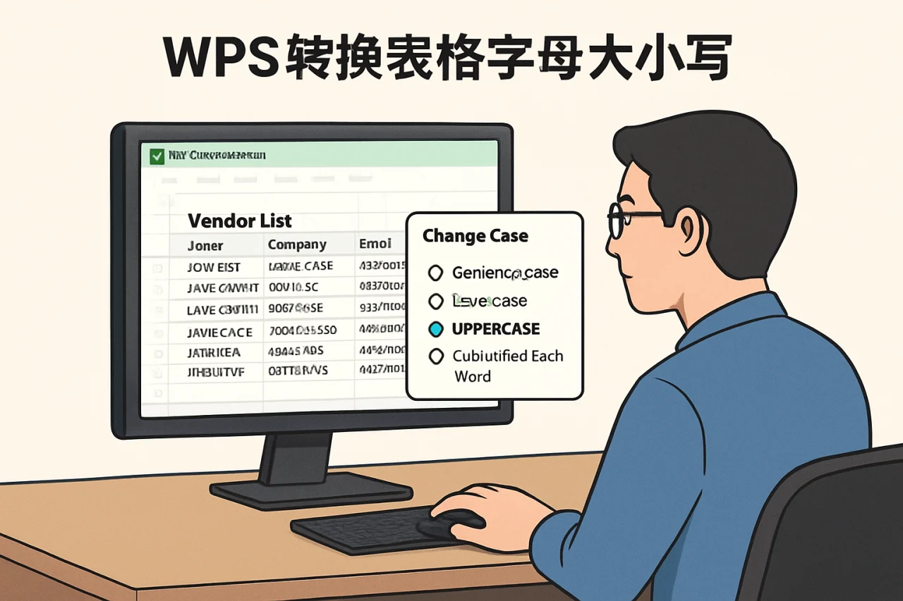 WPS转换表格字母大小写