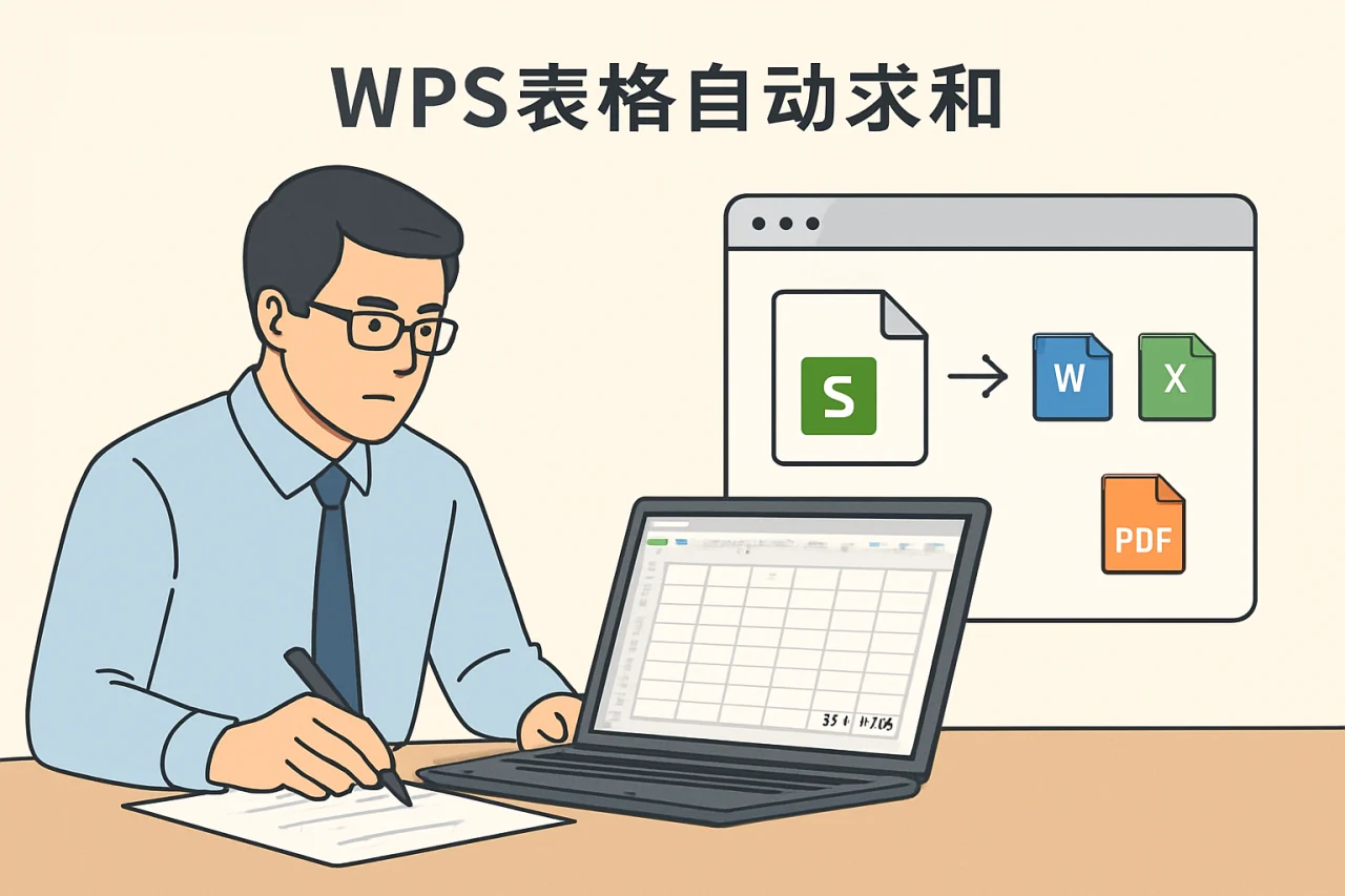 WPS表格自动求和