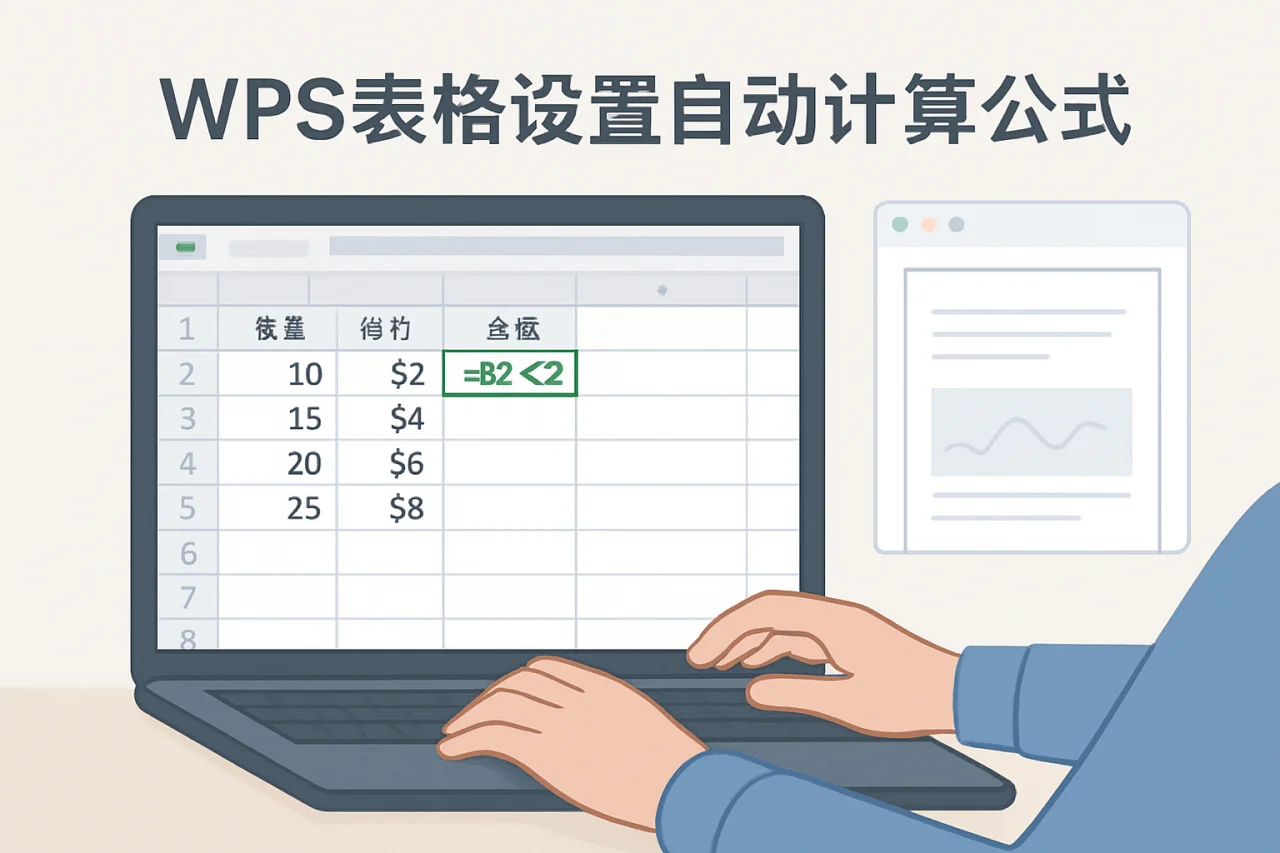 WPS表格设置自动计算公式