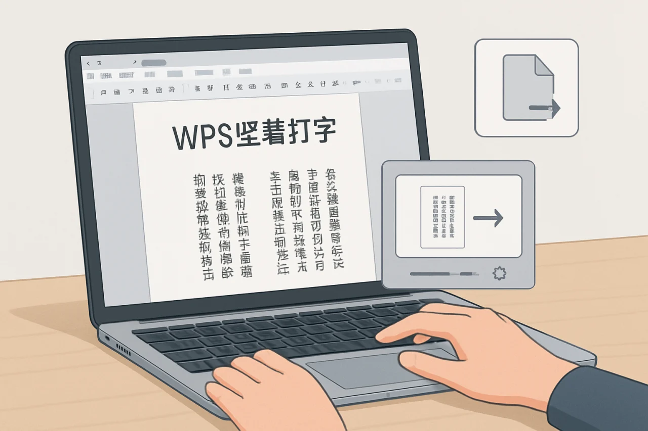 WPS竖着打字