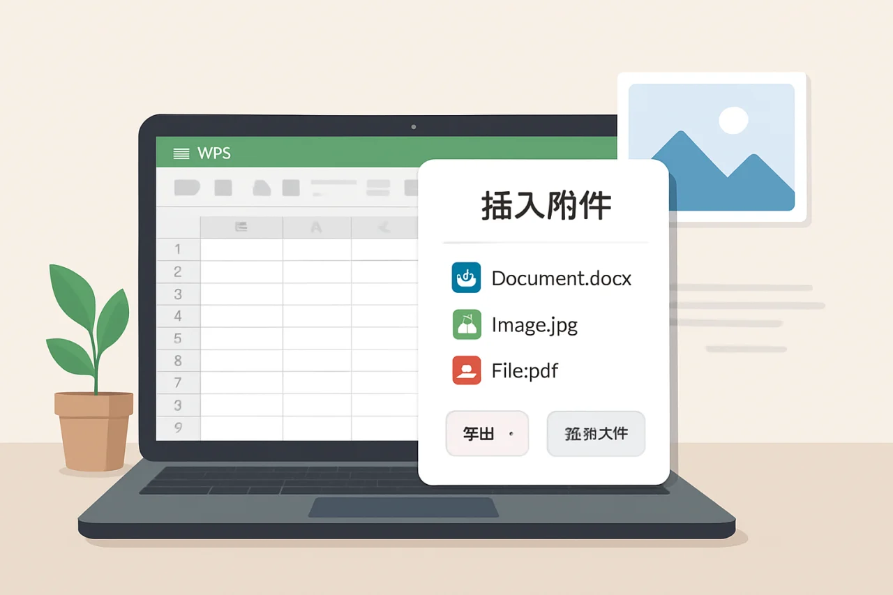 WPS表格中插入附件