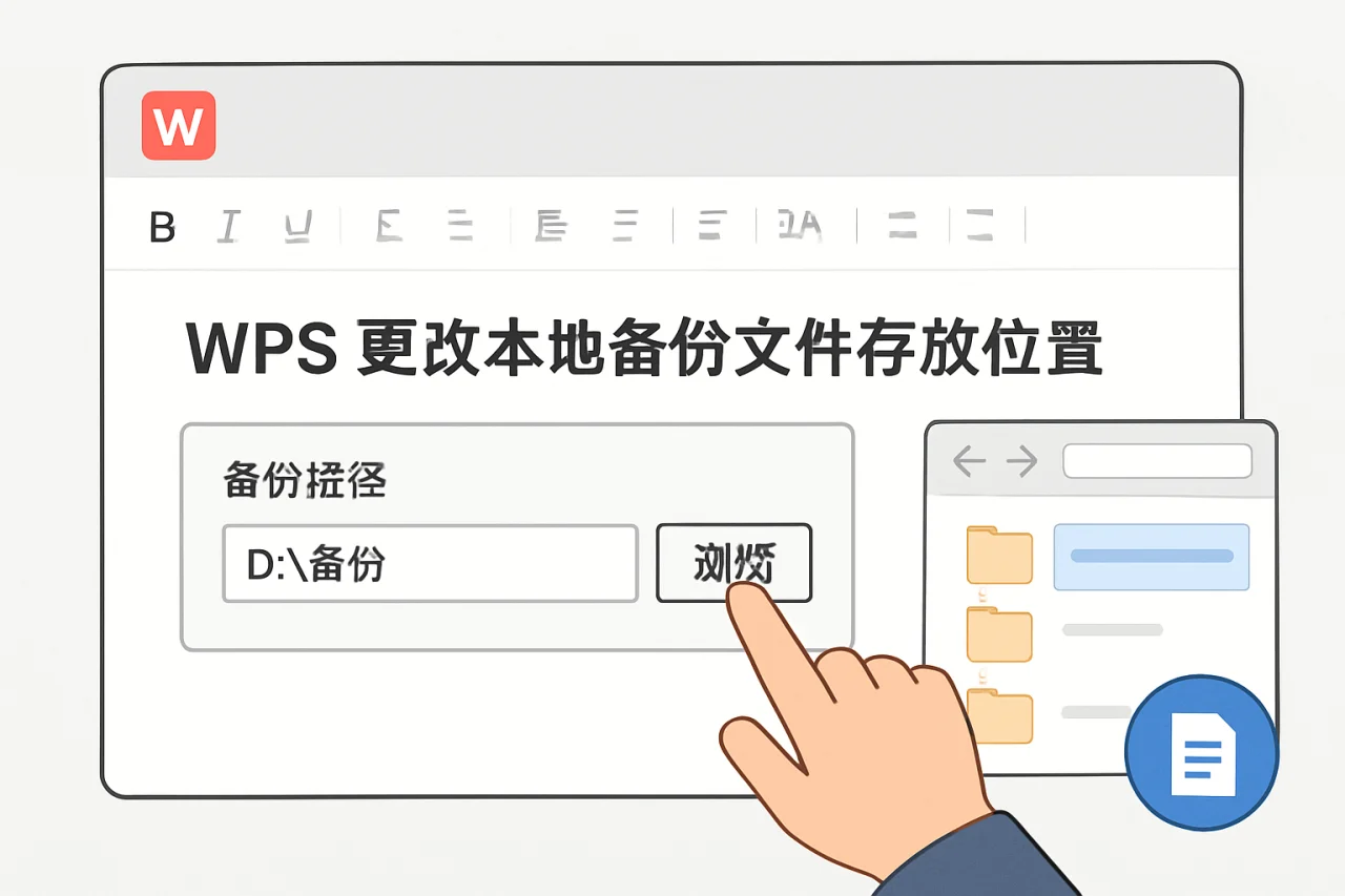 WPS 更改本地备份文件存放位置