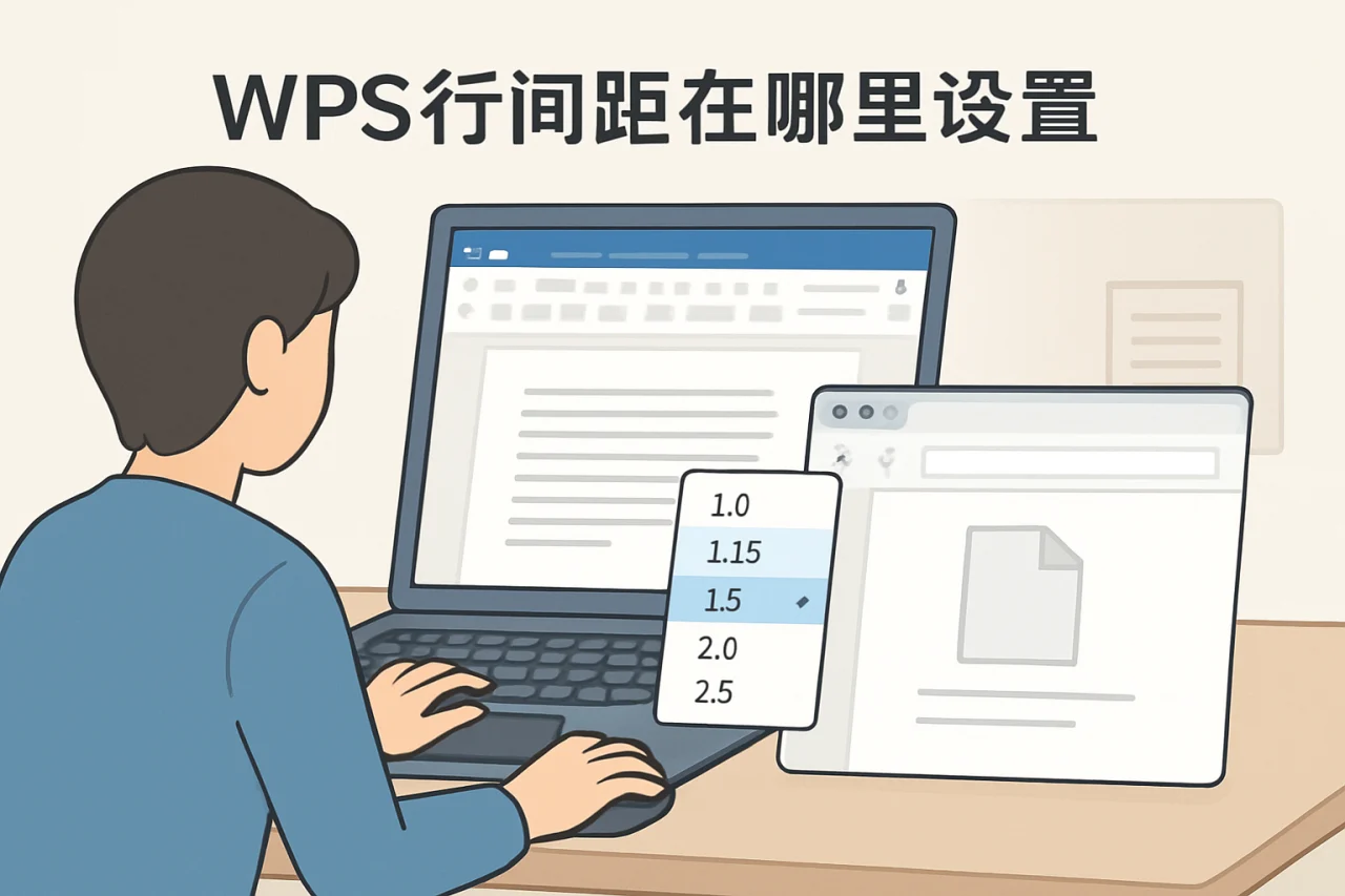 wps行间距在哪里设置