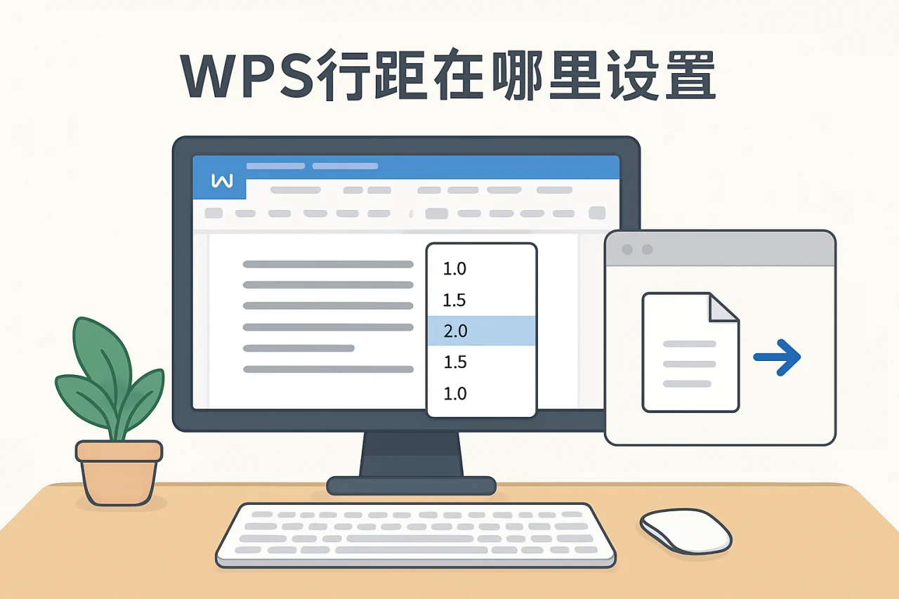 wps行距在哪里设置