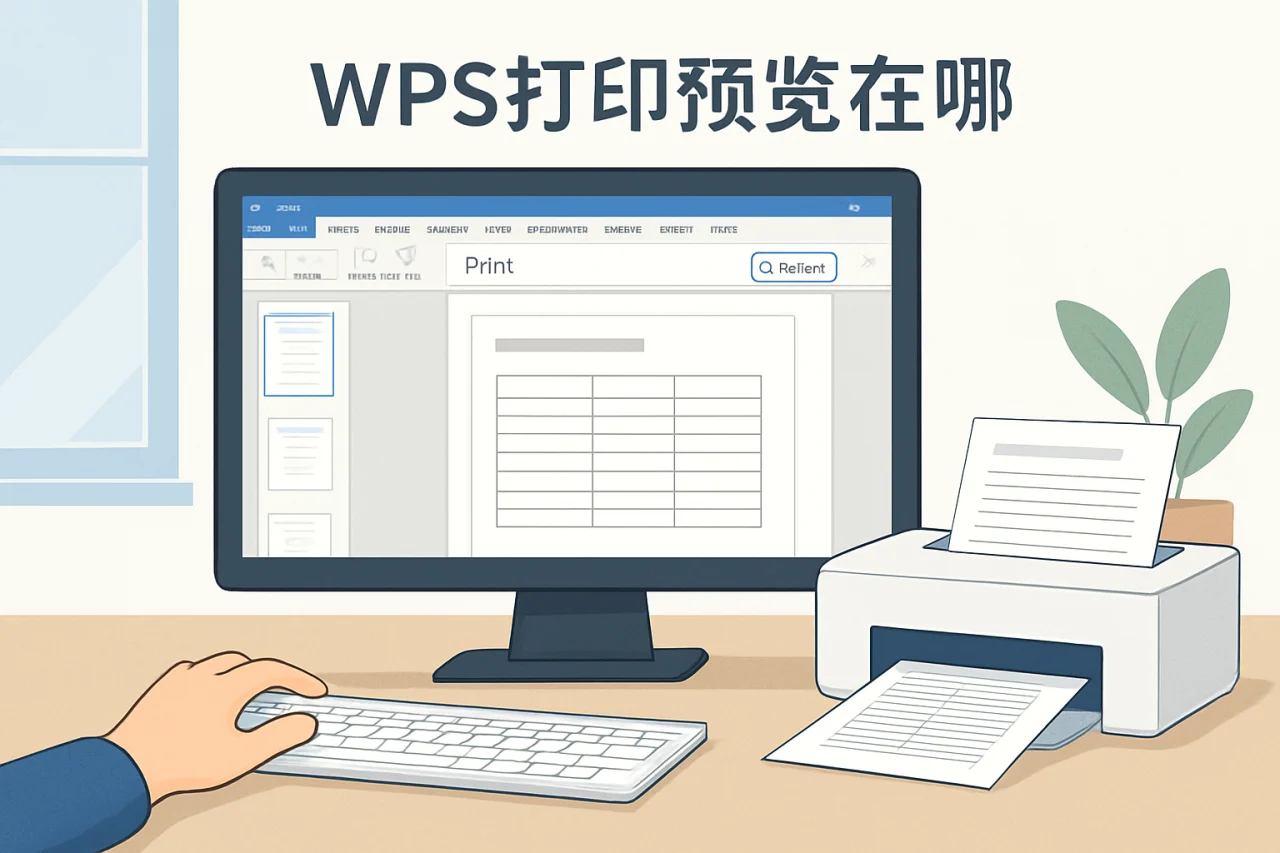 wps打印预览在哪