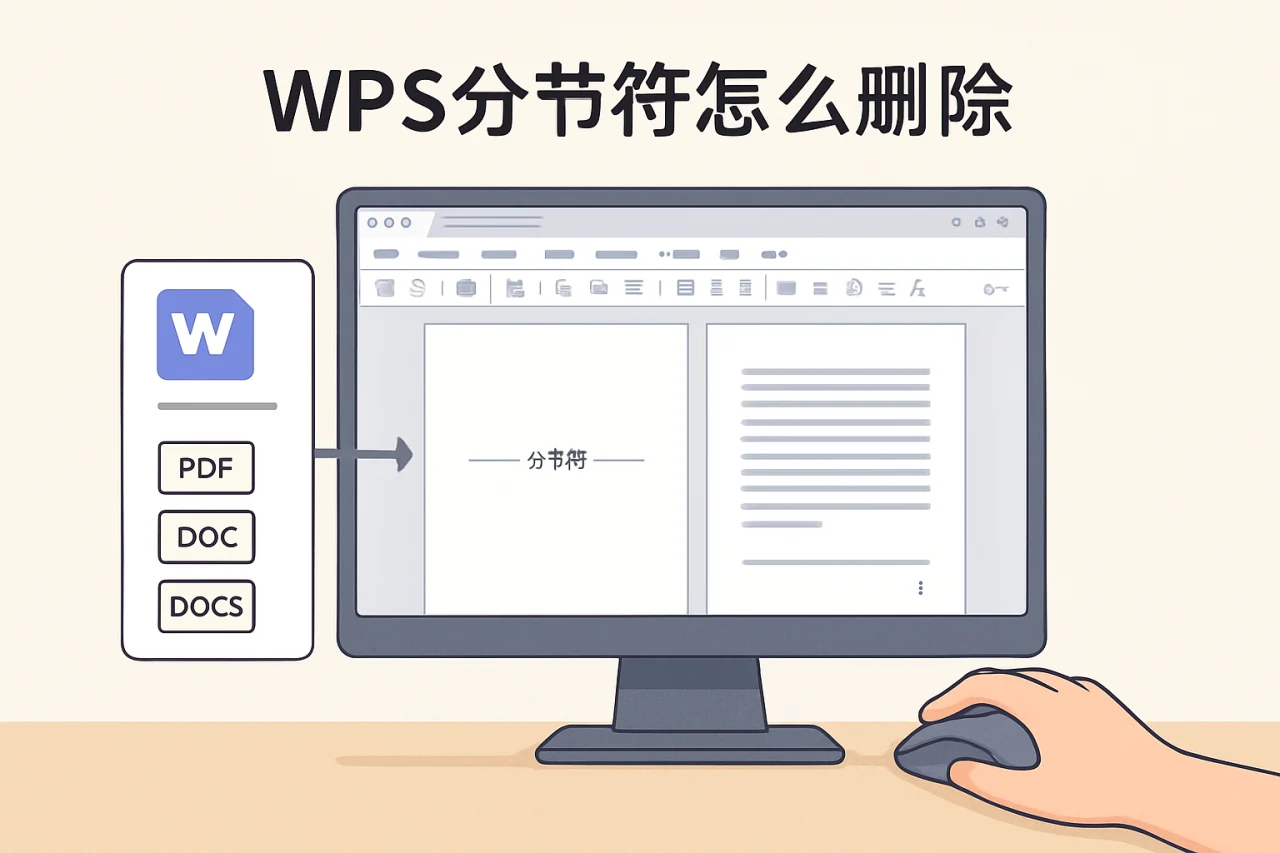 wps分节符怎么删除